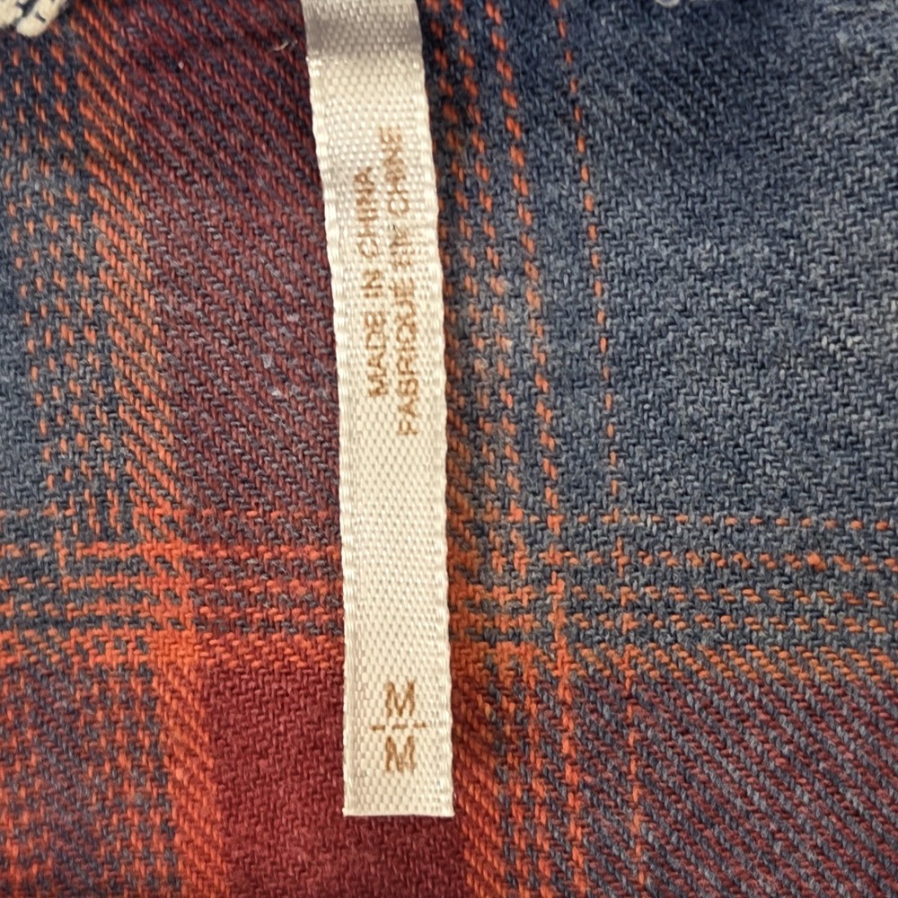 Free People Jacket Womens M Blue Deconstructed Plaid Flannel Studded Zip - Picture 11 of 15